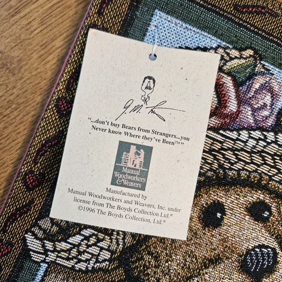 Boyds Bears Afternoon Tea "Best Friends" bell pull / tapestry / banner - Picture 6 of 7